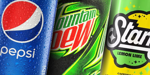 Pepsi, Mountain Dew and Starry Lemon Lime Graphic